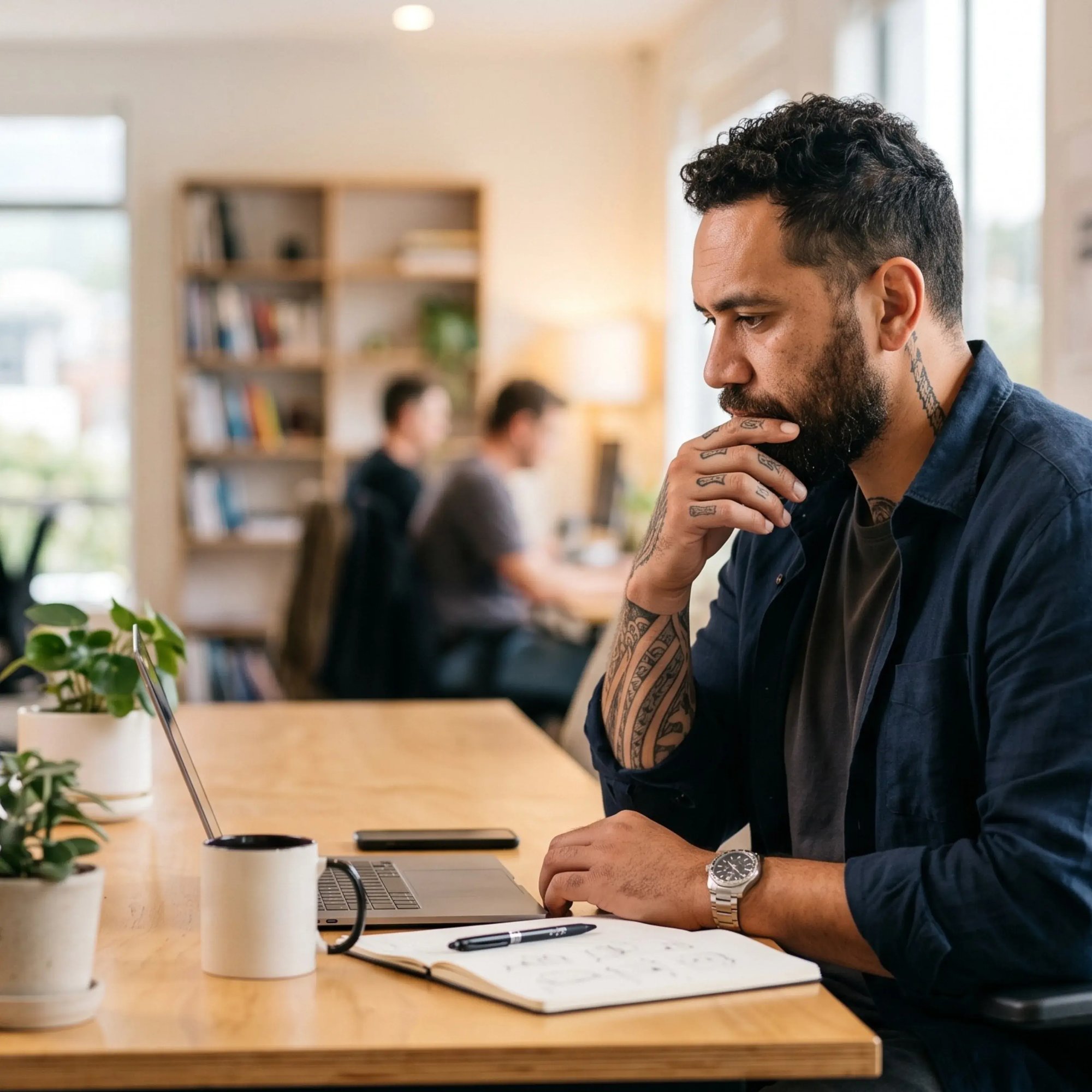 Professional Working on Laptop in Office Professional Working on Laptop in Office