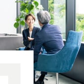 Businessman and businesswoman in a meeting