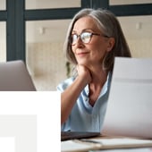 business woman working on a laptop