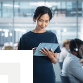 Professional woman using a tablet