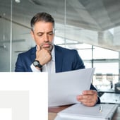 Businessman reviewing documents