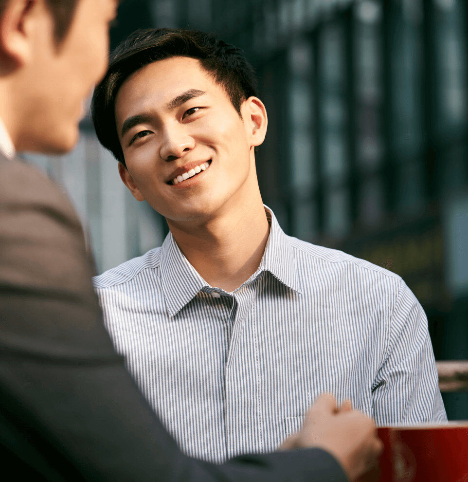 Asian businessman smiling
